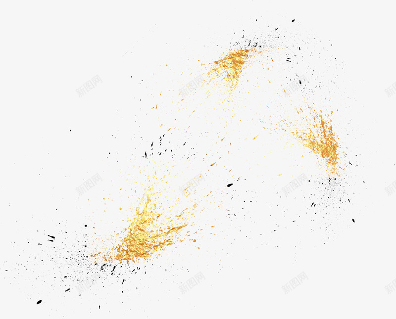 金色粉末喷溅png免抠素材_新图网 https://ixintu.com 喷溅 粉末 装饰 金色