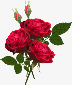 创意花型红色手绘玫瑰花高清图片
