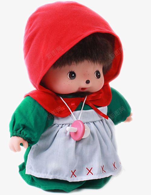可爱的蒙奇奇png免抠素材_新图网 https://ixintu.com 儿童玩具 可爱的玩偶 奶嘴 小红帽 布娃娃 玩偶 玩具 绿色裙子 蒙奇奇