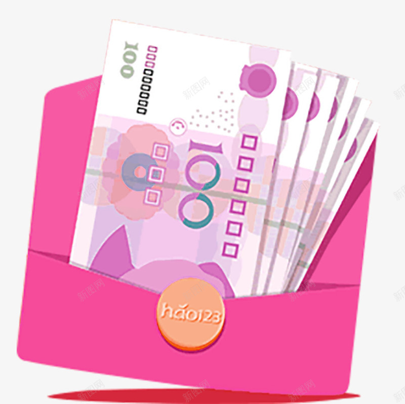 红色红包钱png免抠素材_新图网 https://ixintu.com 红包 红色背景 节日 装饰 金元宝