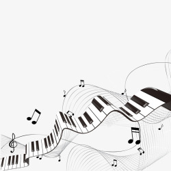 音乐创意主题律动钢琴音乐主题矢量图高清图片