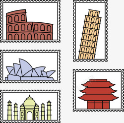 悉尼邮票比萨斜塔邮票高清图片