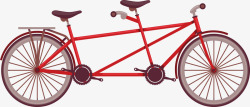 双人脚踏车红色的双人骑高清图片