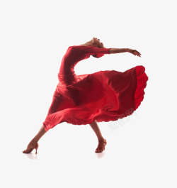 优雅跳舞红色舞者高清图片