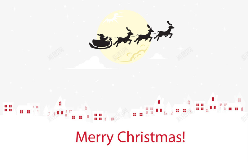 圣诞夜天上的圣诞车png免抠素材_新图网 https://ixintu.com 圣诞夜 圣诞老人 圣诞车 白雪地 矢量素材 送礼物 驯鹿