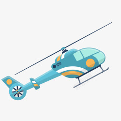 卡通直升飞机卡通蓝色的直升飞机矢量图高清图片