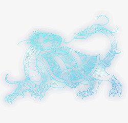 蓝色荧光鼠标蓝色荧光镂空龙艺术抽象高清图片