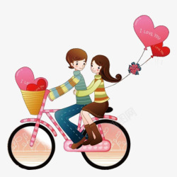 骑单车的幸福情侣素材