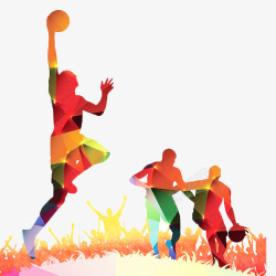 篮球素材彩色打篮球高清图片