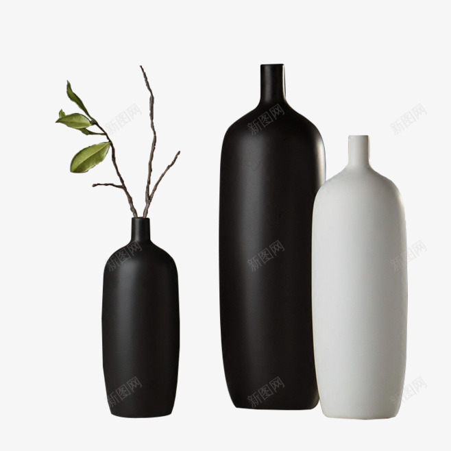 水彩花瓶png免抠素材_新图网 https://ixintu.com 卡通 手绘 瓶子 瓷器 白色 花瓶 装饰 陶瓷 黑色