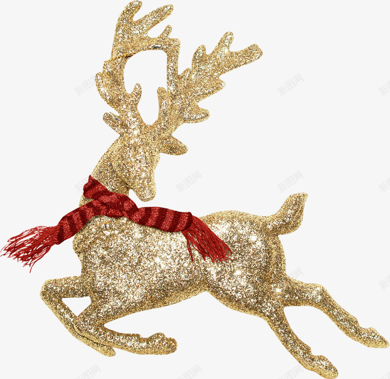 金色麋鹿圣诞季海报png免抠素材_新图网 https://ixintu.com 圣诞 海报 金色 麋鹿