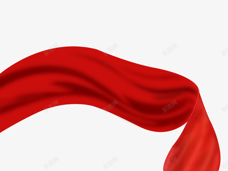 红色绸带png免抠素材_新图网 https://ixintu.com 创意 新图网 漂浮 红色 绸带 艺术字