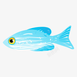 创意世界海洋日清新透明蓝色鱼p矢量图素材
