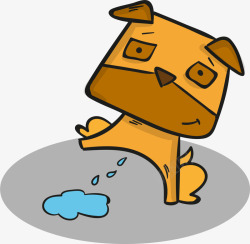 尿尿狗年撒尿的卡通小狗高清图片