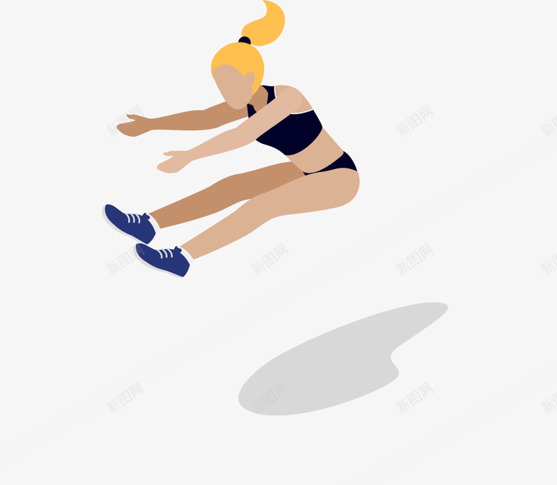 跳远运动员矢量图ai免抠素材_新图网 https://ixintu.com 人物 卡通人物 卡通运动员 矢量运动员 跳远 跳远运动员 运动员 矢量图