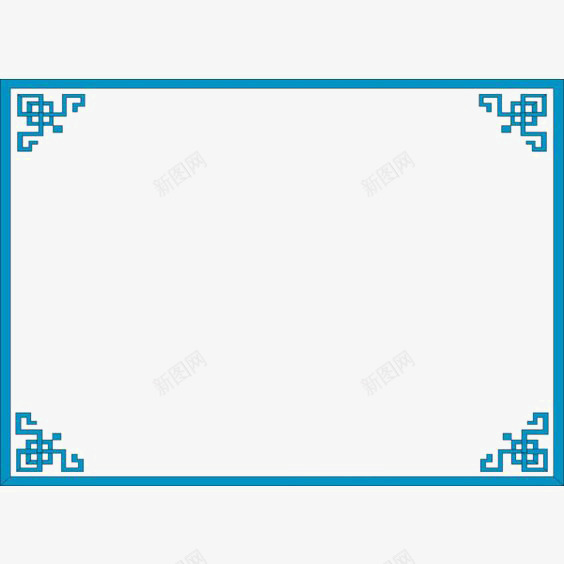 中国风边框png免抠素材_新图网 https://ixintu.com 中国风 方形边框 窗花 蓝色边框