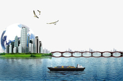 海鸥港口码头城市商业货运物流高清图片