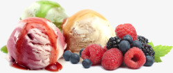 粉色冰淇淋冰淇淋和水果高清图片