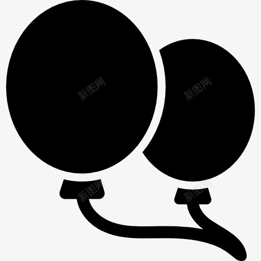 两个氦气球图标png_新图网 https://ixintu.com 二 公园 情侣 气球 氦 玩具 黑色