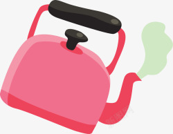 红色烧水壶可爱粉红色烧水壶矢量图高清图片