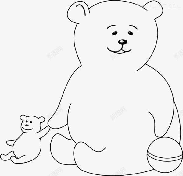 卡通小熊png免抠素材_新图网 https://ixintu.com 卡通小熊 大熊 抱着小熊的大熊 碗