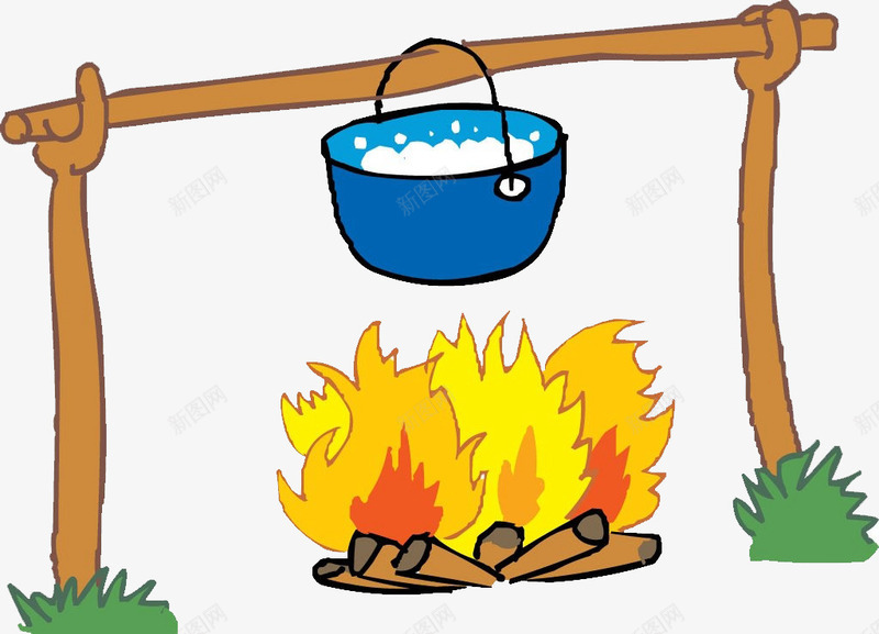 卡通火堆烧水png免抠素材_新图网 https://ixintu.com 卡通素材 火堆 火堆元素 烧水 野外求生
