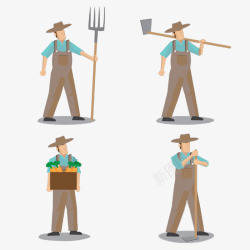 农作物工具卡通农夫与工具合集高清图片