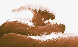 棕色简约海浪边框纹理素材