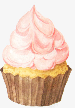 水彩风猕猴桃蛋糕冰淇淋甜品高清图片