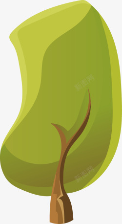 创意绿色树木卡通风格树木指示牌矢量图素材