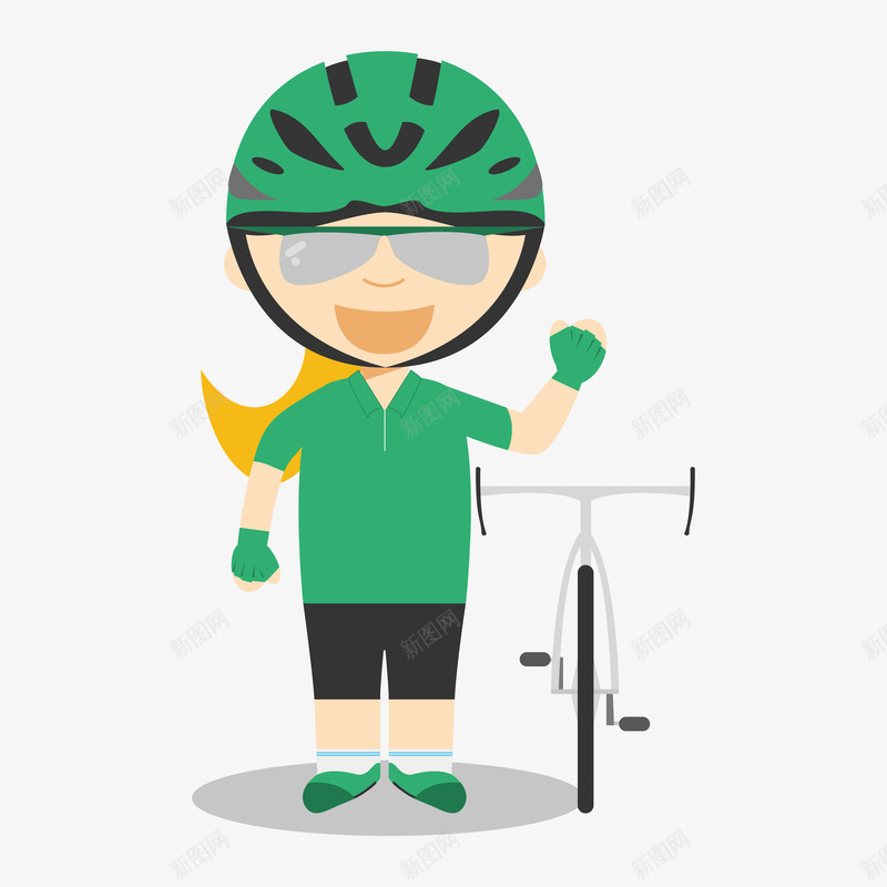 绿色卡通自行车少女奥运会png免抠素材_新图网 https://ixintu.com 卡通 奥运会 少女 绿色 自行车