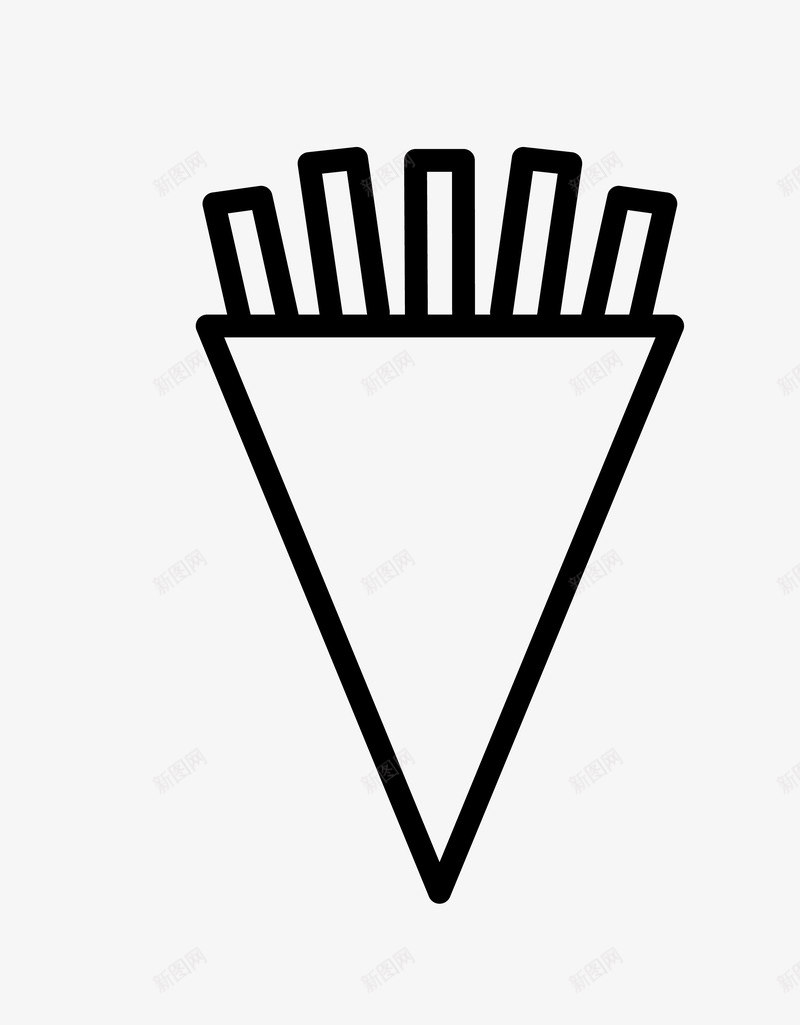 一盒薯条图标png_新图网 https://ixintu.com 三角 卡通 手绘 简图 简笔 线条 薯条 黑色