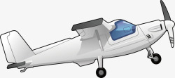白色螺旋桨飞机矢量图素材