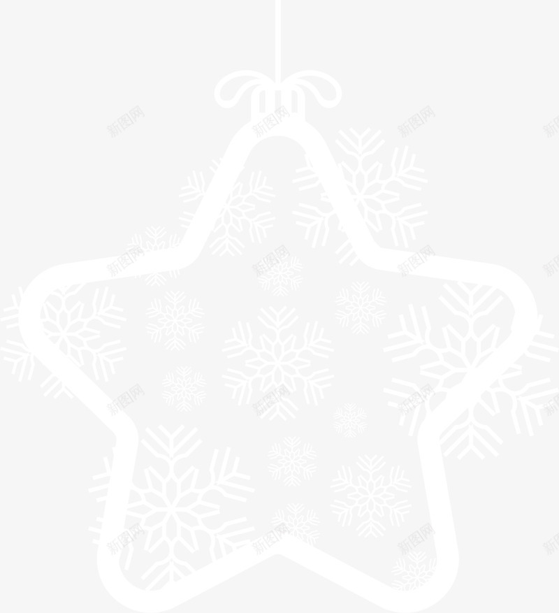 雪花星星挂件png免抠素材_新图网 https://ixintu.com 冬天 冬季 圣诞节 寒冬 星星挂饰 星星白色 装饰图案 雪花挂件
