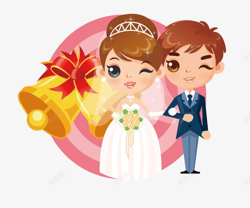 卡通人物婚礼png免抠素材_新图网 https://ixintu.com 动漫 卡通 婚礼 婚纱 情侣 新郎新娘 爱恋 结婚