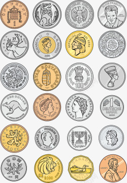 外国钱币多款外国硬币高清图片