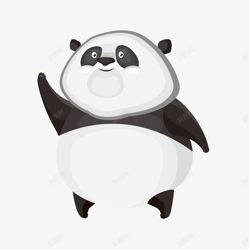 卡通熊猫矢量图eps免抠素材_新图网 https://ixintu.com 动物 动物插画 卡通 卡通动物 可爱动物 小动物 熊猫 矢量图