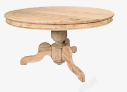 木板桌圆形桌子高清图片