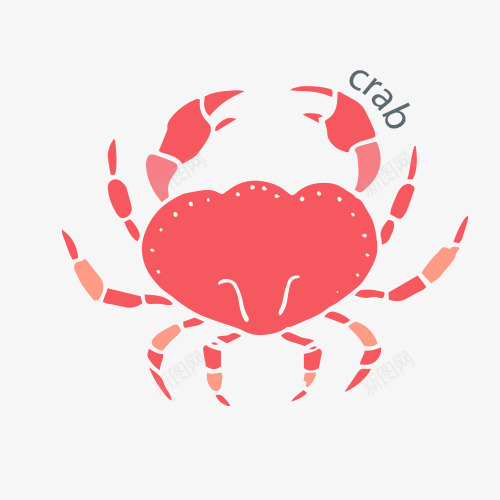 螃蟹元素png免抠素材_新图网 https://ixintu.com 卡通元素 海鲜 红色 螃蟹