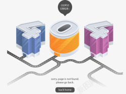 卡通手绘404页面网页插画矢量图素材
