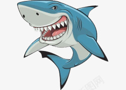 卡通手绘活泼的鲨鱼png免抠素材_新图网 https://ixintu.com 卡通动物 卡通手绘 活泼的鲨鱼