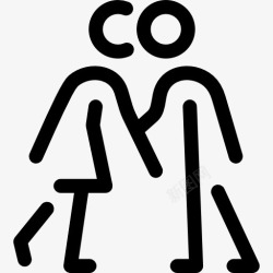 异性恋夫妇情侣接吻图标高清图片