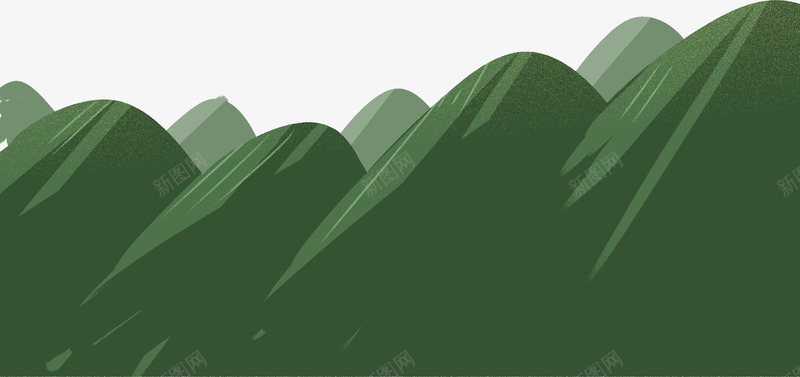 卡通山绿色的山油画风png免抠素材_新图网 https://ixintu.com 卡通 山 油画风 绿色的山