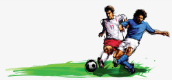彩色水墨创意足球运动元素素材