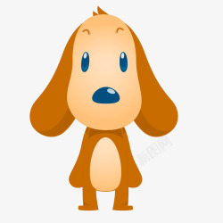 大耳朵的小狗棕色的小狗宠物矢量图高清图片