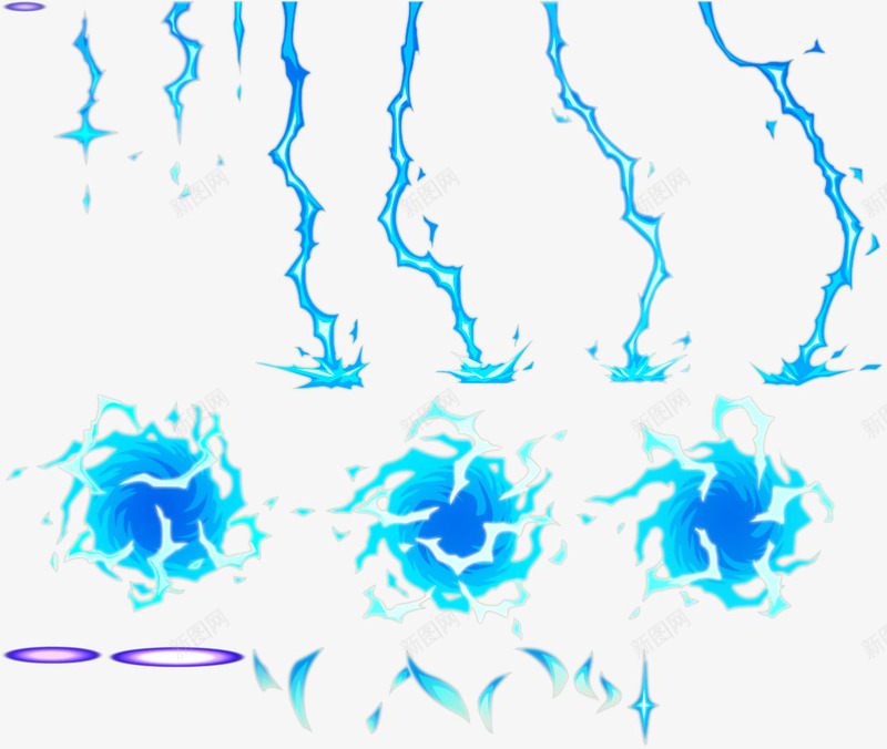 雷电攻击特效png免抠素材_新图网 https://ixintu.com 动画 帧 游戏 爆炸 电特效 闪电