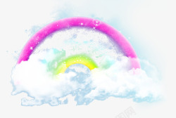 卡通彩虹桥云层素材