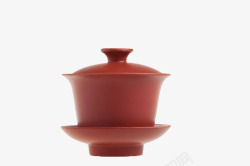 陶器红色土陶烧制古风茶碗高清图片