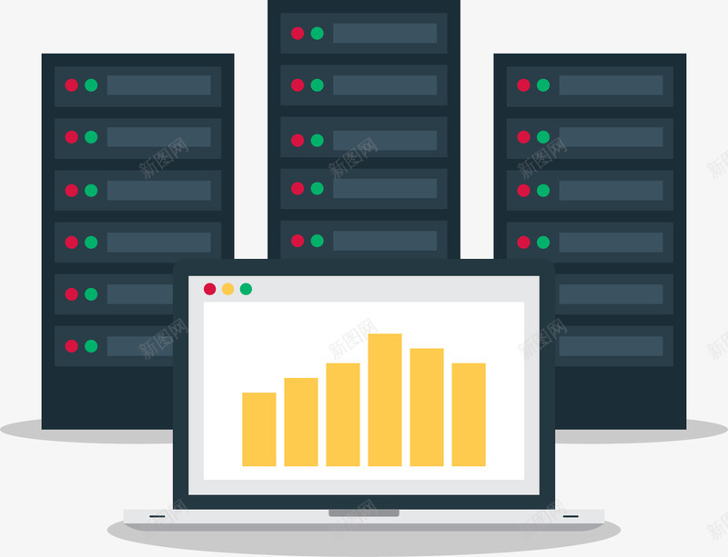 卡通风格数据库矢量图eps免抠素材_新图网 https://ixintu.com 卡通数据库 数据库 数据库服务器 服务器 机房 矢量图 矢量服务器 网络 网络机房