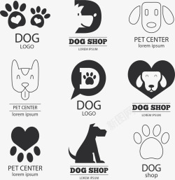 宠物店的标志9款创意宠物狗标志矢量图图标高清图片